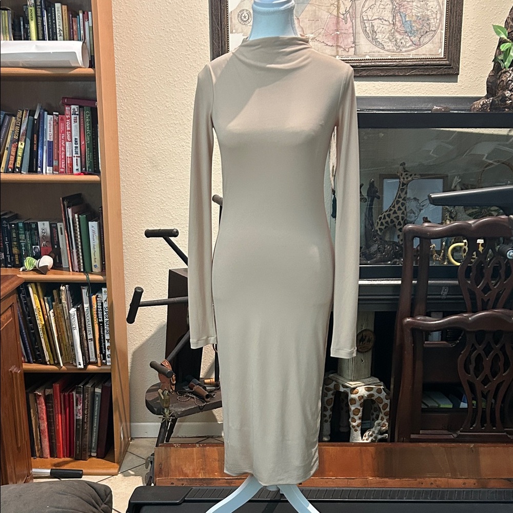 H&M Cream Long Sleeve Dress